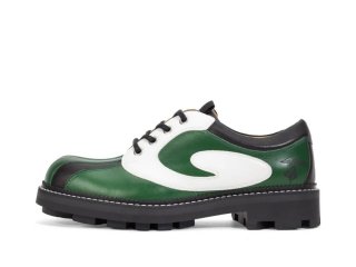 John Fluevog Supervog - Green/Black | Classic Lace-Up Derby Shoes