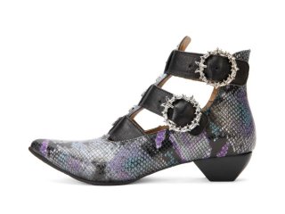 John Fluevog Tammi Rose - Multi Snake | Strappy Ankle Booties