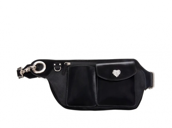 John Fluevog Rigby - Black Vegan | Crossbody belt bag
