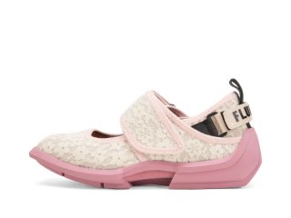 John Fluevog Blair - Pink/Cream Vegan | Velcro Mary Jane Shoes