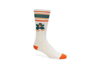 John Fluevog Anchor - Off White/Orange | Graphic varsity sock