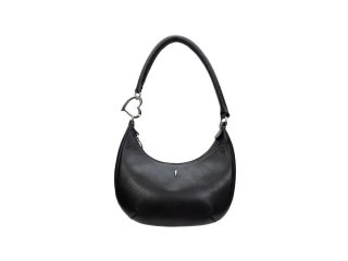 John Fluevog Caroline - Black | Shoulder Bag With Heart Clip