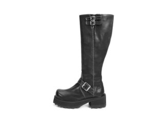 John Fluevog Bond Girl - Black | Tall Boots with Buckles