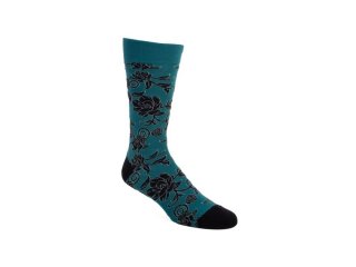 John Fluevog Xay Xay Vog Socks - Blue/Black | Floral sock