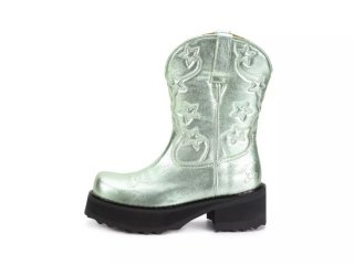 John Fluevog Ankle Cowboy - Mint | Platform Ankle Cowboy Boots