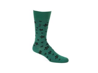 John Fluevog Potato Vog Socks - Green/Black | Star swirl sock