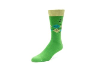 John Fluevog Argyle Vog Socks - Green | Argyle Socks