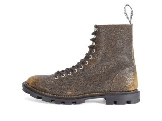 John Fluevog Sixfields - Yellow Pebble Brush Off | Lace-Up Combat Boots