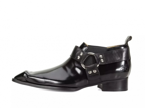 John Fluevog Priscilla - Black | Swordfish Shoes with Harness