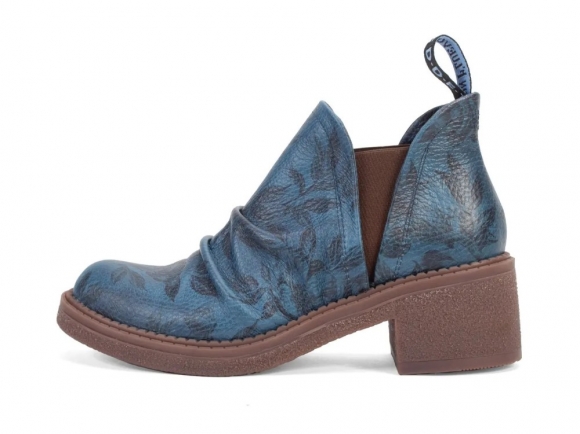 John Fluevog Roamer - Blue Floral | Slip-On Ankle Boots