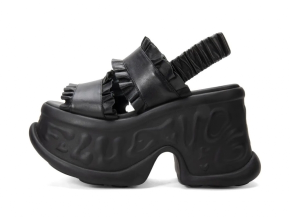 John Fluevog Harriet - Black | Platform Slingback Sandals