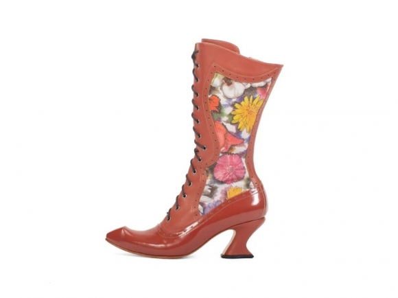John Fluevog Chaminade - Floral/Brown | Vintage-Style Boots