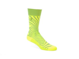 John Fluevog Ford Vog Socks - Neon Yellow/Grey | Optical illusion sock