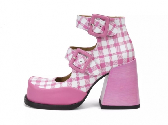 John Fluevog Dionna - Pink/White | Double-Strap Shoes