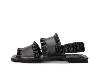John Fluevog Iracema - Black | Flat Slingback Sandals