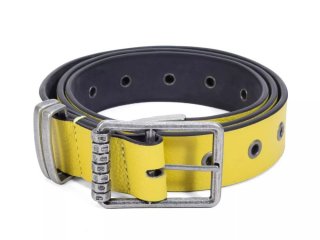 John Fluevog Percivale Belt - Yellow/Black | Casual leather belt