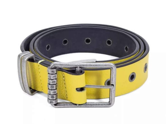 John Fluevog Percivale Belt - Yellow/Black | Casual leather belt