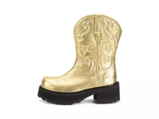 John Fluevog Ankle Cowboy - Gold | Platform Ankle Cowboy Boots