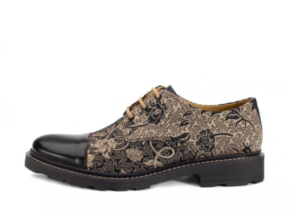 John Fluevog Oakland - Baroque Floral | Classic Toe-Capped Derby Shoes