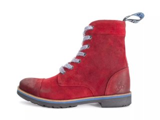 John Fluevog Edward - Red | Lace-Up Boots with Foldable Collar