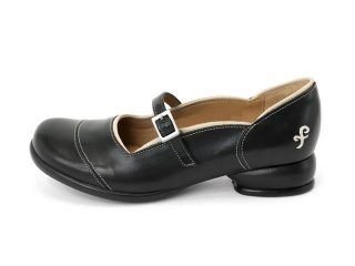 John Fluevog Sandra - Black | Rounded-Toe Mary Jane Shoes