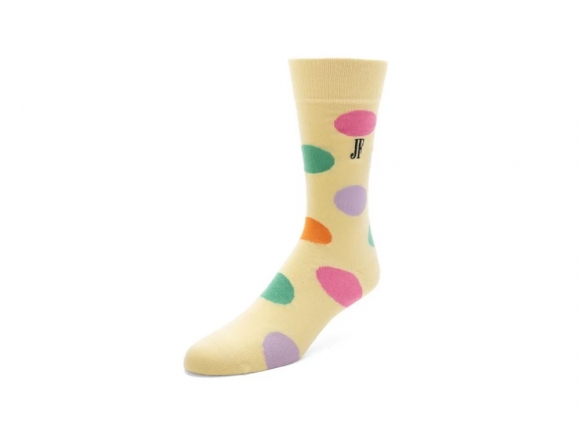 John Fluevog Pipo Vog Socks - Yellow/Pastel Multi | Polka Dot Socks