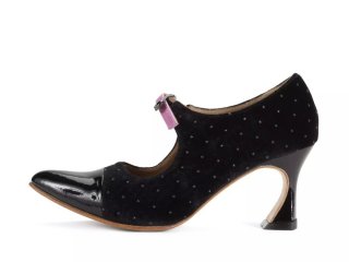 John Fluevog Malala - Black Velvet | Mary Jane Heels