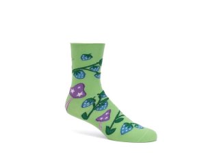 John Fluevog Neko Vog Socks - Green/Purple/Blue | Strawberry and mushroom sock