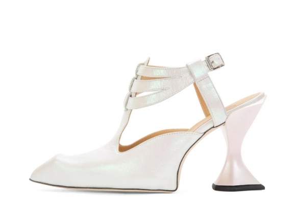 John Fluevog Naomi - White | Strappy Slingback Heels