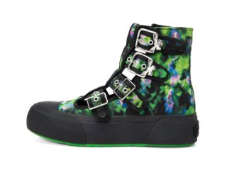 John Fluevog Givens - Green/Purple Tie-Dye Vegan | Gladiator-Style High-Tops