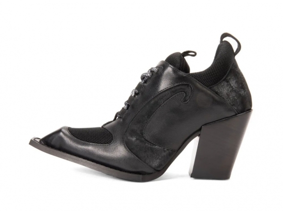 John Fluevog Futuristic Freezie - Black | Sporty Lace-Up Ankle Boots