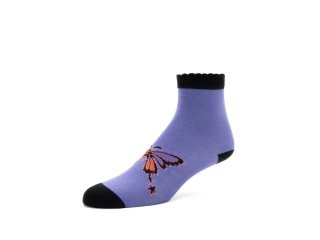 John Fluevog BonBon - Purple/Black | Scallop Cuff Socks