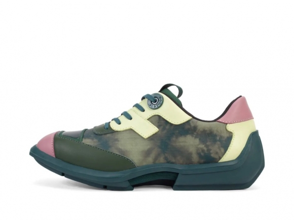 John Fluevog Ethan - Green | Mesh-Lined Lace-Up Shoes