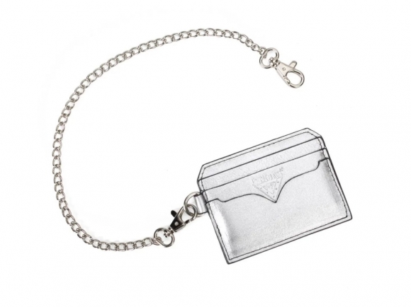 John Fluevog Chain Bobsie Cardholder - Silver | Cardholder with removable chain