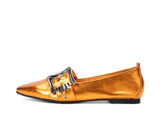 John Fluevog Misty - Orange Metallic | Slip-On Mary Jane Flats