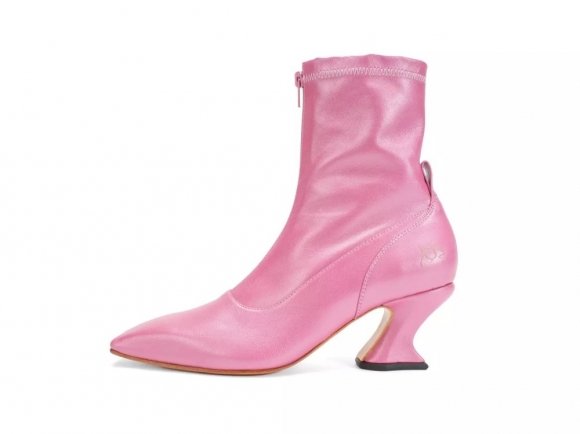 John Fluevog Countess - Pink | Front-Zip Booties