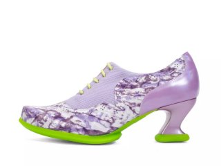 John Fluevog Hatha - Purple/Green | Lace-Up Heels with Mesh