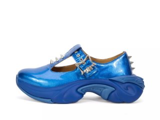 John Fluevog Sparky - Blue | Spiked T-Strap Sneakers