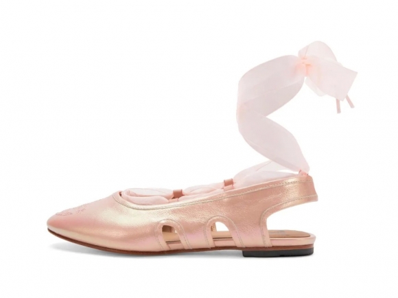 John Fluevog Sissone - Pink | Lace-Up Ballet Sandal Flats