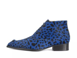 John Fluevog Athena - Blue Cheetah | Sharp Chukka Boots