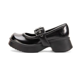 John Fluevog Delight - Black | Classic Mary Janes with Puffy Strap