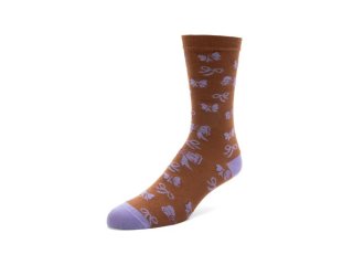 John Fluevog Boopy Vog Socks - Brown/Purple | Chaussette à motif de boucles assorties