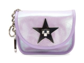 John Fluevog Zippy - Purple Metallic | Keychain Wallet With Star Closure