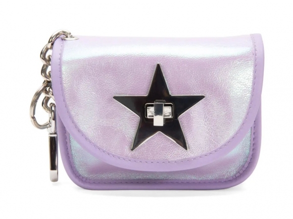 John Fluevog Zippy - Purple Metallic | Keychain Wallet With Star Closure
