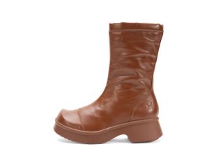 John Fluevog Chime - Brown | Sleek Mid-Calf Zip-Up Boots