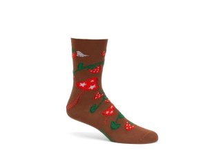 John Fluevog Neko Vog Socks - Brown/Red | Strawberry and mushroom sock