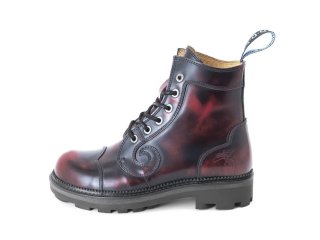 John Fluevog Derby Swirl (6 Eye) - Burgundy Rub Off | Classic Derby Boots