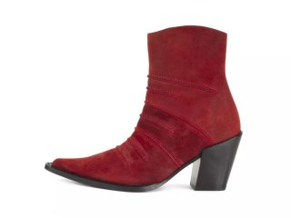 John Fluevog Dolores - Red | Ankle Boots with Outseams
