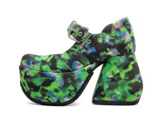 John Fluevog Kool - Green/Purple | Platform Mary Jane Heels