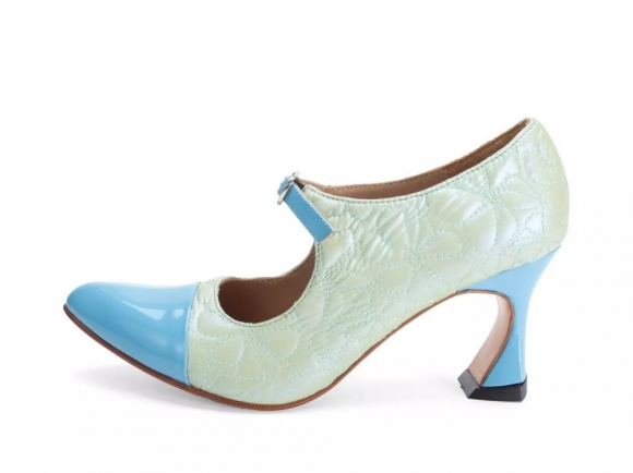 John Fluevog Malala - Light Green/Blue | Mary Jane Heels